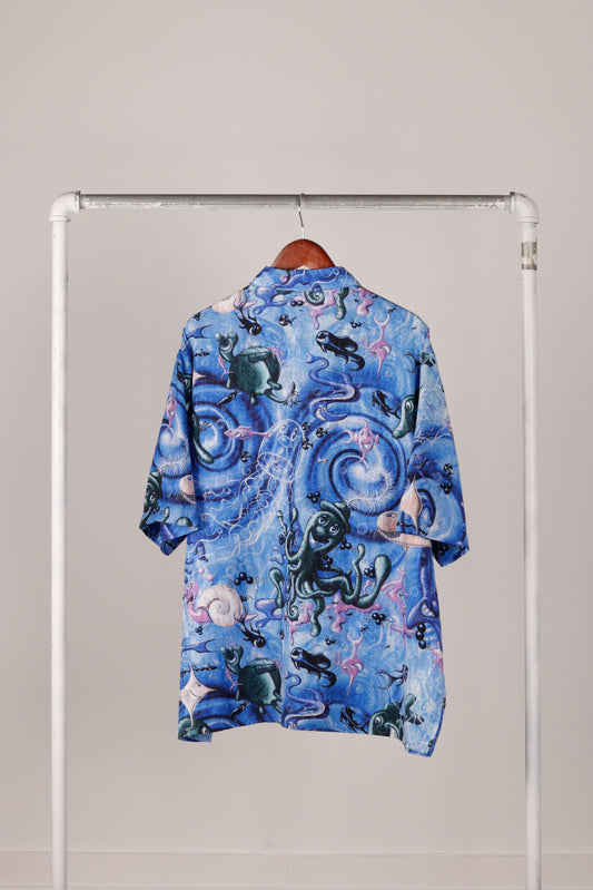 Dior x Kenny Scharf SS21 'Sealife Blue Swirl' Silk Shirt (2021)