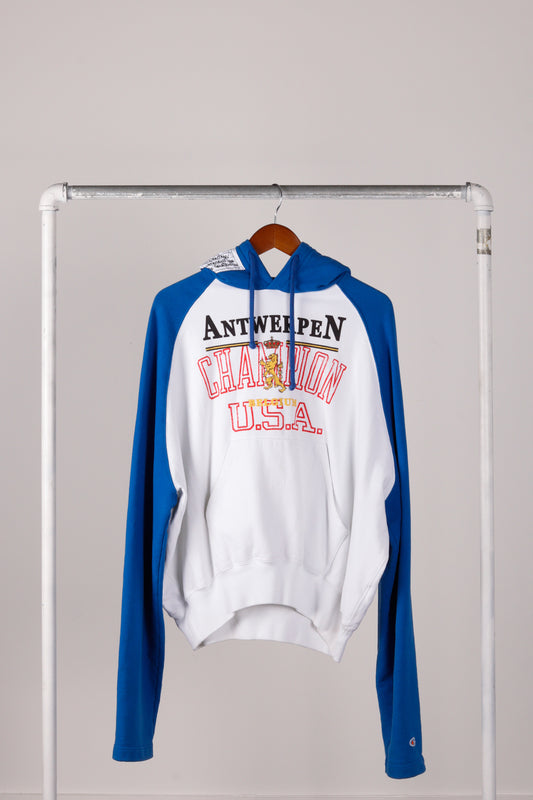 Vetements x Champion SS17 'Antwerpen' Hooded Sweatshirt Blue (2017)