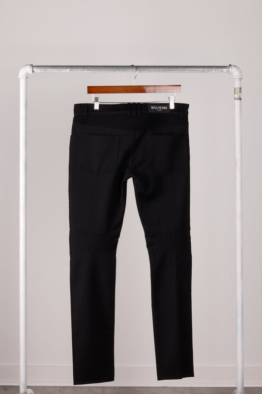 Balmain SS12 'Summer Wool Biker' Trousers Black (2012)