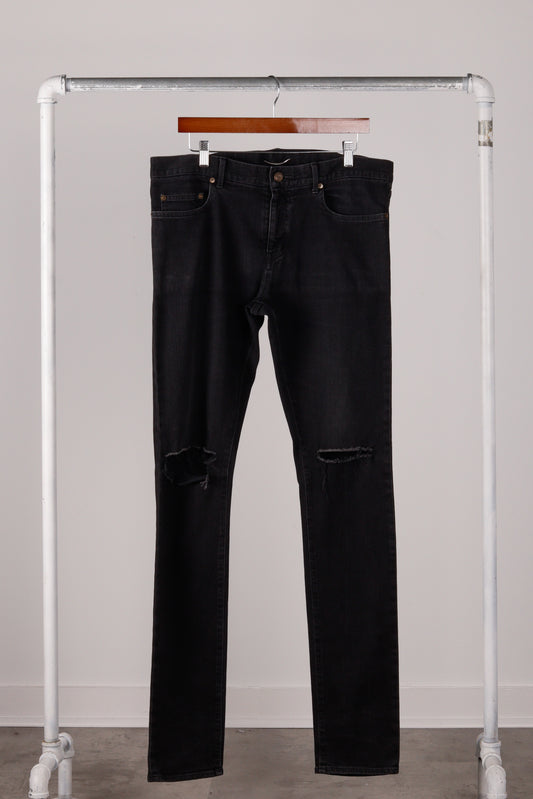 Saint Laurent FW14 'D02 M/SK LW' Skinny Denim Jeans Black (2014)