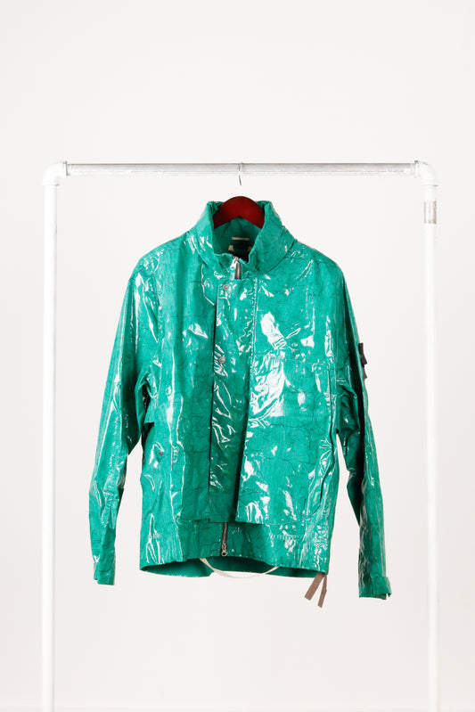 Stone Island Shadow Project FW22 'Glass Poplin Double Face Print' Jacket Emerald Green (2022)