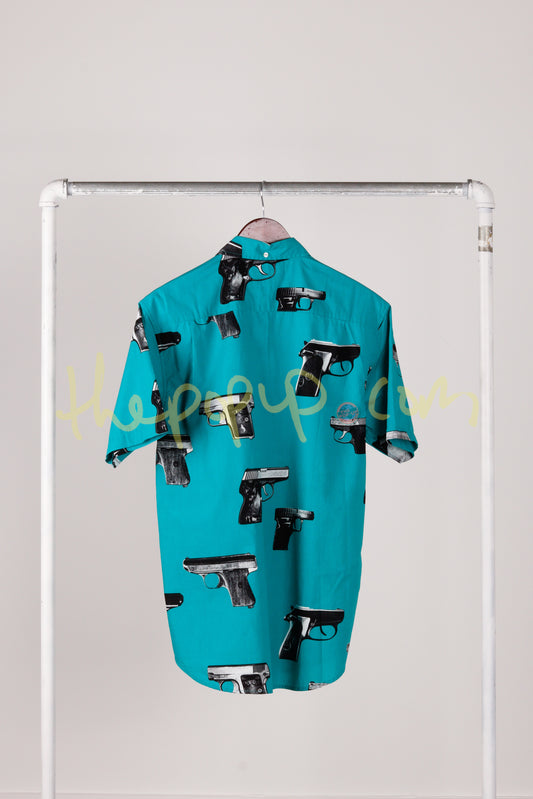 SS13 Supreme 'Handgun' S/S Oxford Shirt Teal (2013)