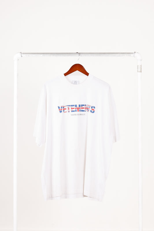 Vetements SS21 'Think Globally Union Jack' T-Shirt White (2021)