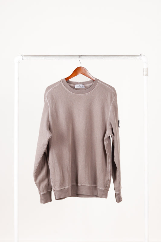 Stone Island SS24 'Garment Dyed Malfie' Crewneck Sweatshirt Dove Grey