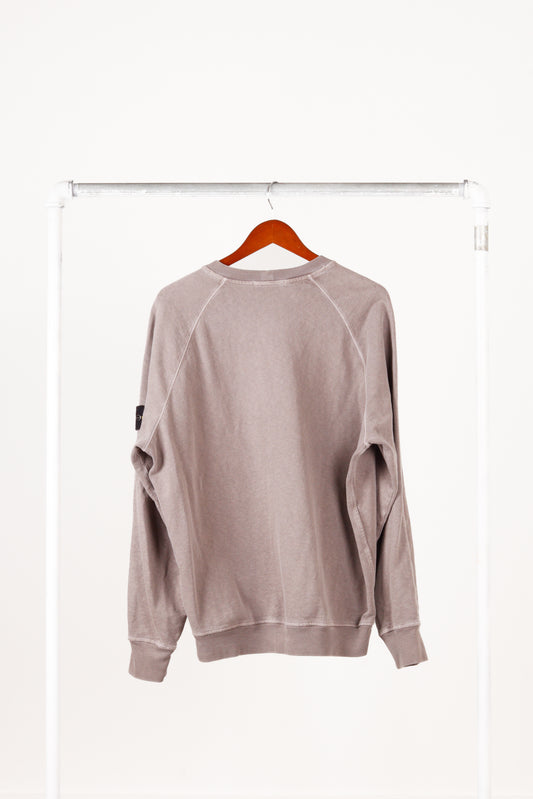 Stone Island SS24 'Garment Dyed Malfie' Crewneck Sweatshirt Dove Grey