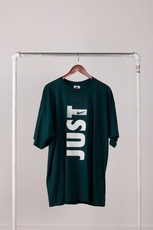 Vintage 1995 Nike 'Just Do It Double Sided' T-Shirt Forrest Green