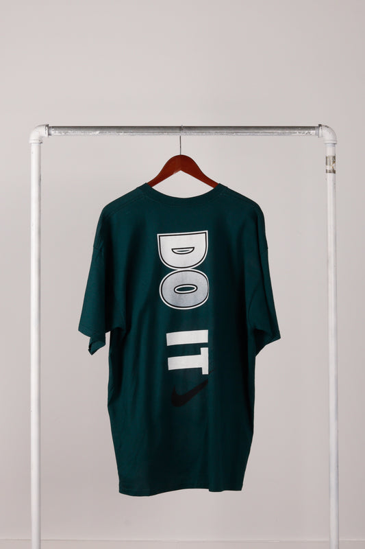 Vintage 1995 Nike 'Just Do It Double Sided' T-Shirt Forrest Green