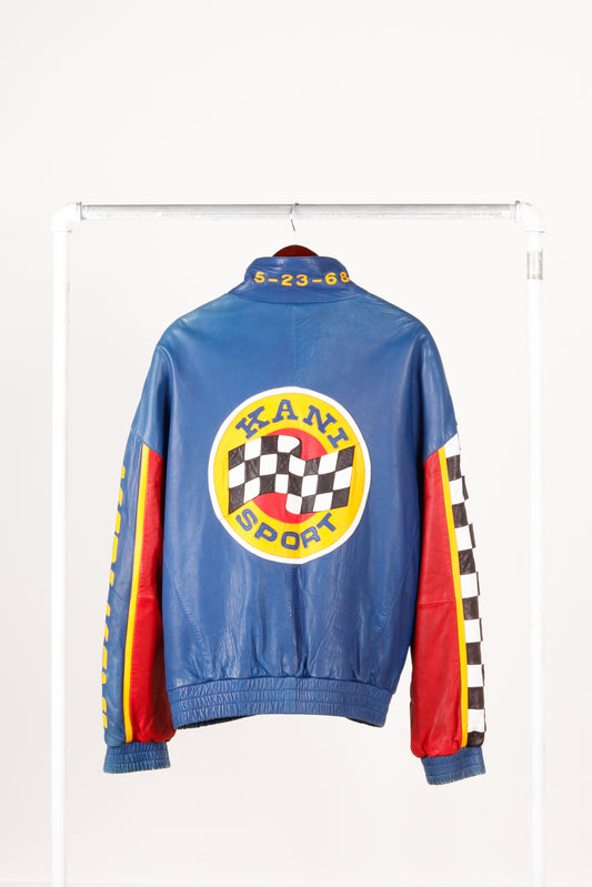 Vintage 1995 Karl Kani Sport 'Racing Logos' Leather Jacket