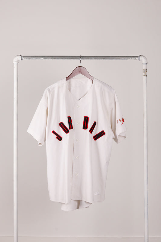 Vintage 1991 Nike Air Jordan 'Spellout Logo' Baseball Jersey White