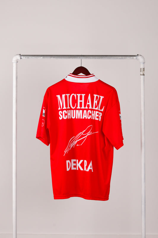 Vintage 90's Michael Schumacher 'Team Ferrari F1' Soccer Jersey