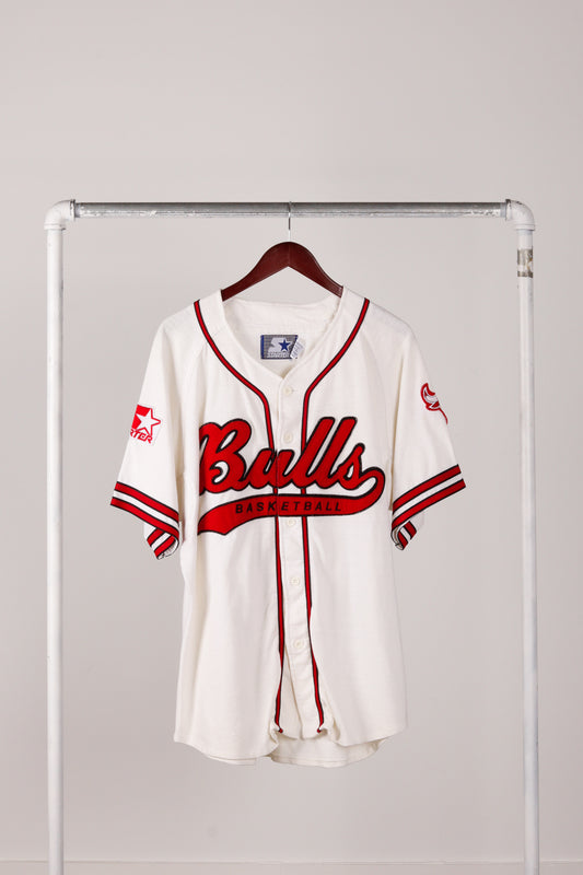 Vintage 80's Starter Chicago Bulls 'Script' Baseball Jersey White