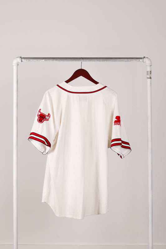 Vintage 80's Starter Chicago Bulls 'Script' Baseball Jersey White