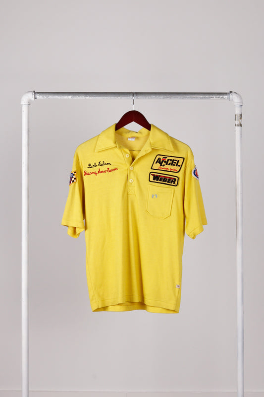 Vintage 70's Bob Falcon Racing 'Pit Crew Team' S/S Polo Shirt