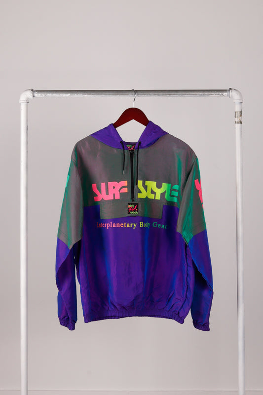 Vintage 90's Surf Style 'Hooded Half Zip' Pullover