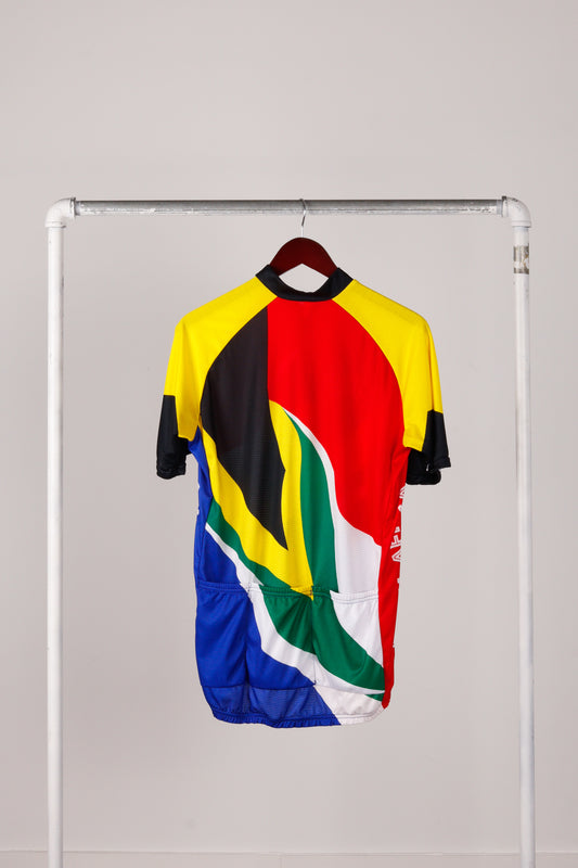 Vintage 2000's South Africa 'Flag Print' 1/4 Zip Cycling Jersey