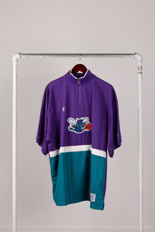 Vintage 1999 Champion 'Charlotte Hornets 1/4 Zip Shooting' Top