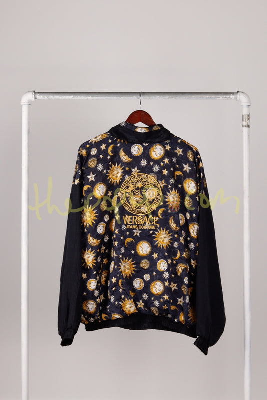 90's Versace Jeans Couture 'Celestial Sun and Moon Print' Nylon Jacket