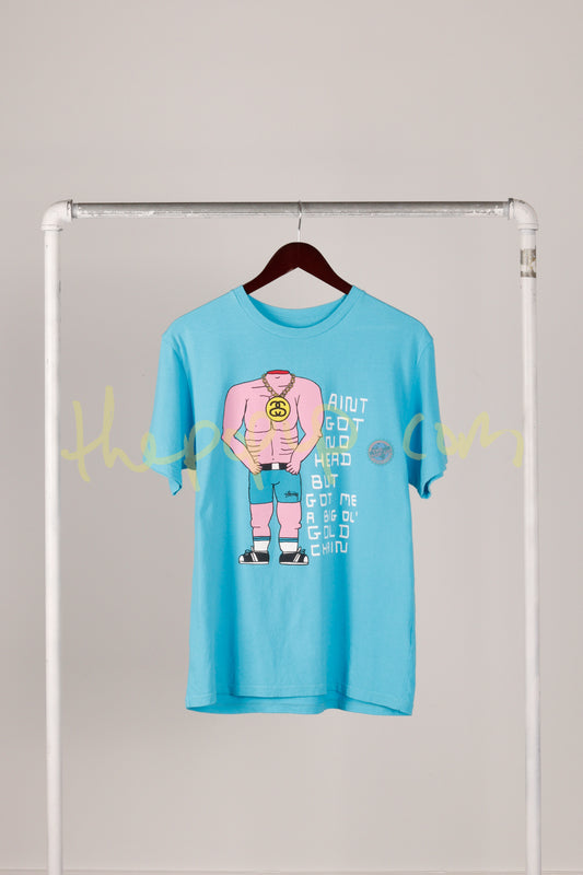 Stüssy x David Shrigley SS12 'Artist Series No Head' Tee Turquoise (2012)