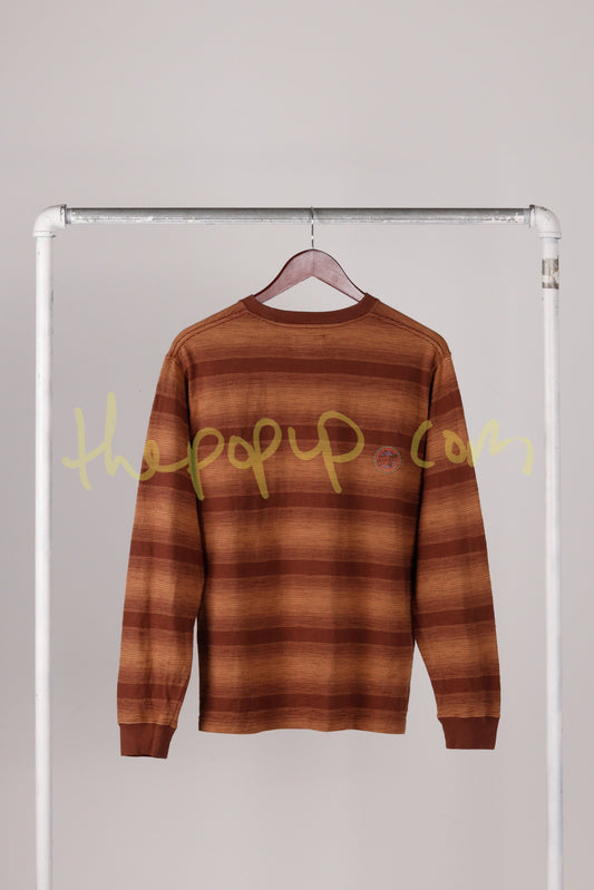 Beams Plus FW14 'Ombre Striped Pocket' L/S Tee Brown (2014)