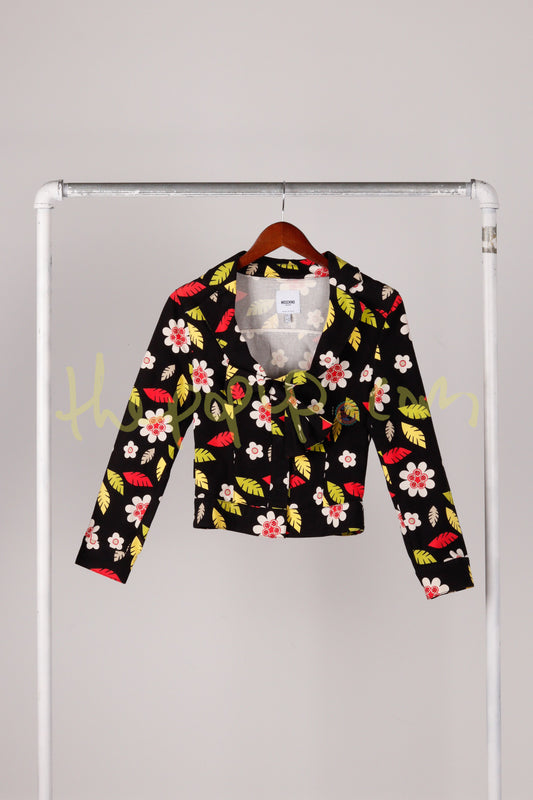 2000's Moschino Jeans 'Floral Print Bow' Denim Jacket