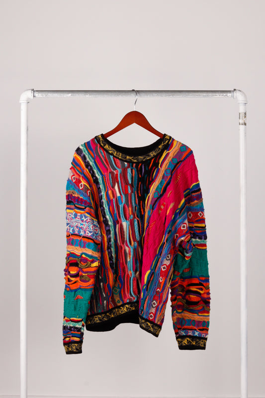 Vintage 90's Coogi 'Multi Pattern' Knit Sweater Multi