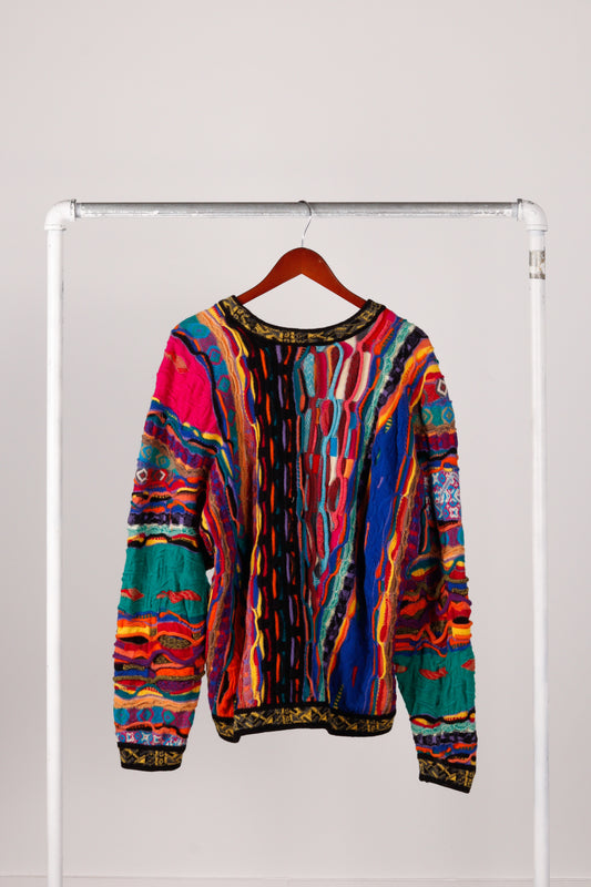 Vintage 90's Coogi 'Multi Pattern' Knit Sweater Multi