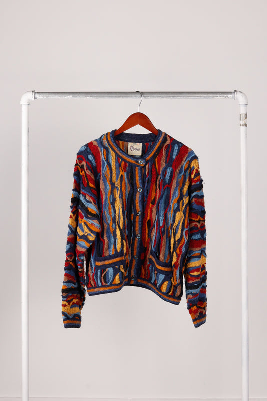 Vintage 90's Coogi Classic 'Cropped Bended Collar' Cardigan