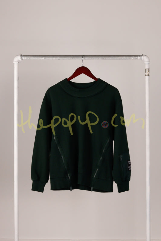 GU x Undercover FW21 'Zipper Freedom' Crewneck Green (2021)