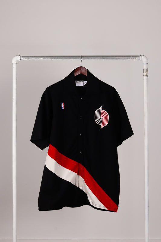 Vintage 1988-89 Sand Knit 'Portland Trailblazers Away' Warm-Up Shirt