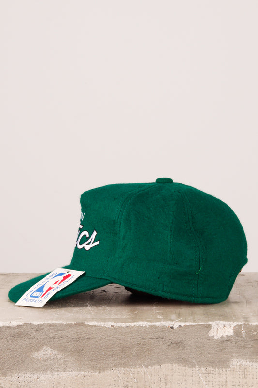 Vintage 90's NBA Japan Boston Celtics 'Wool Script' Snapback Hat Green