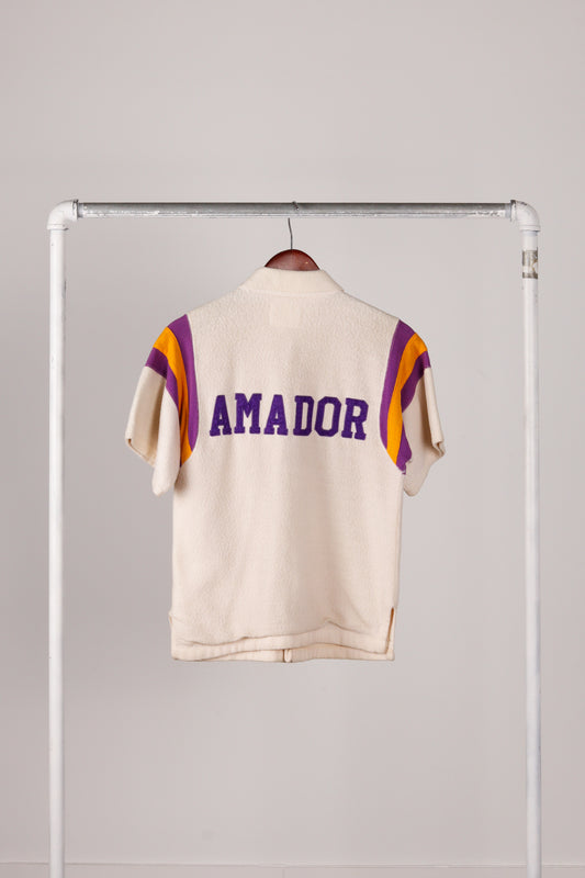 Vintage 60's Champion 'Amador #21 Basketball Shooting' S/S Shirt White