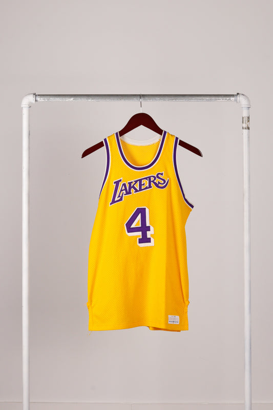 Vintage 1983-84 Sand Knit Los Angeles Lakers 'Byron Scott Home' Authentic Jersey