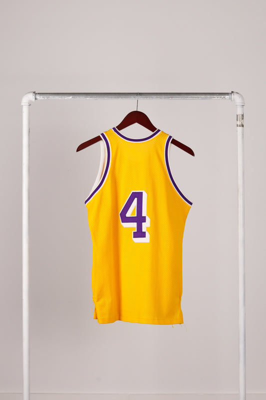 Vintage 1983-84 Sand Knit Los Angeles Lakers 'Byron Scott Home' Authentic Jersey