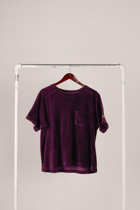 90's Needles Japan 'Velour' Pocket Tee Purple