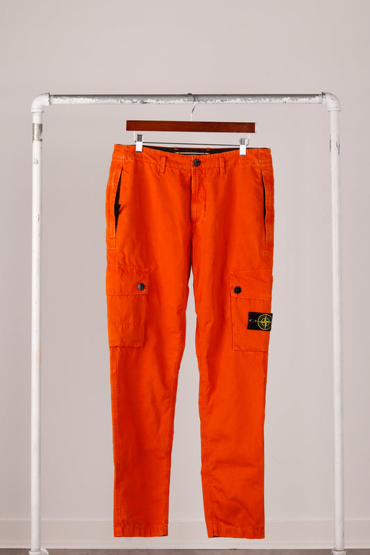 Stone Island SS24 'Garment Dyed Old Treatment' Cargo Pants Orange (2024)