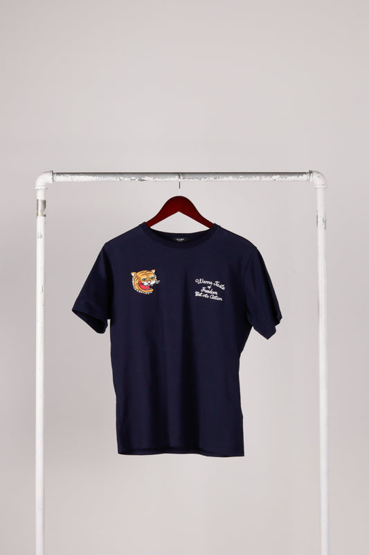 Beams Heart SS21 'Vietnam Embroidery Printed' Tee Navy (2021)