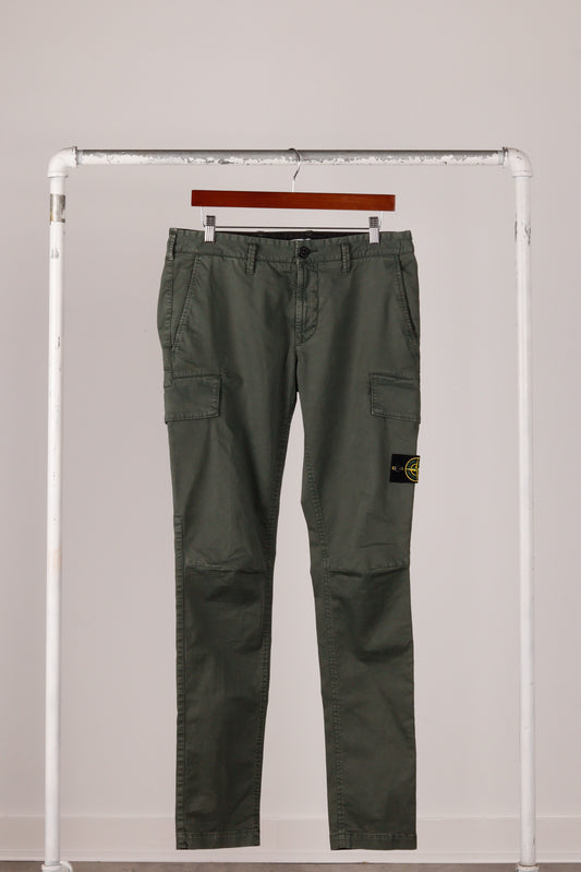 Stone Island SS23 'Organic Cotton Old Treatment' Trousers Olive Green (2023)