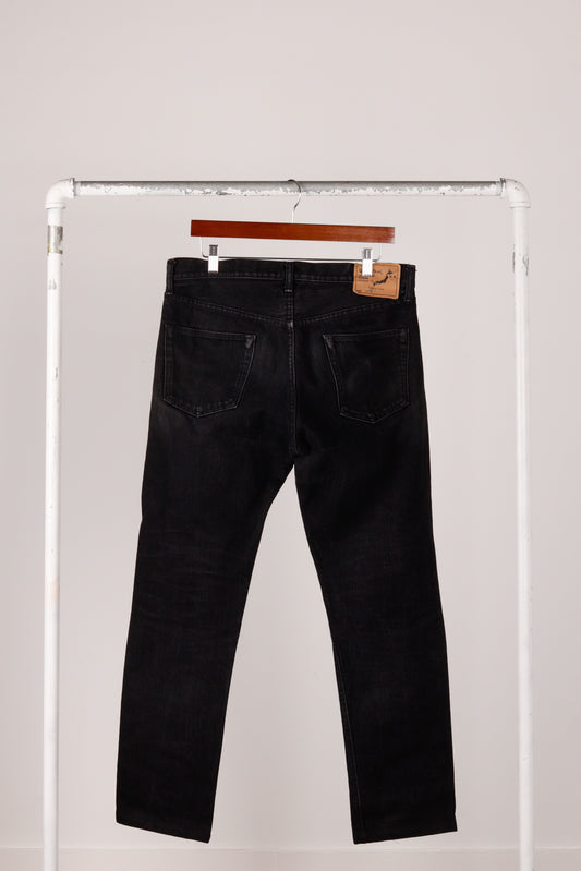 orSlow SS24 '107W Black OW Wash 13.5oz Ivy Fit' Selvedge Denim (2024)