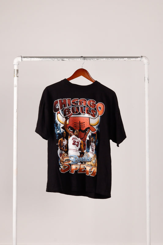 Vintage 1998 Chicago Bulls 'Double 3-Peat The Dynasty' Rap T-Shirt