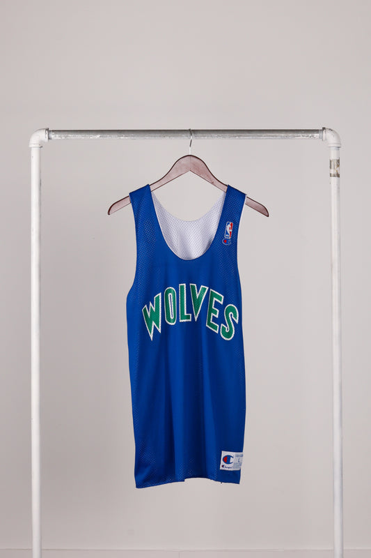 Vintage 1995-96 Champion 'Minnesota Timberwolves Reversible Practice' Jersey