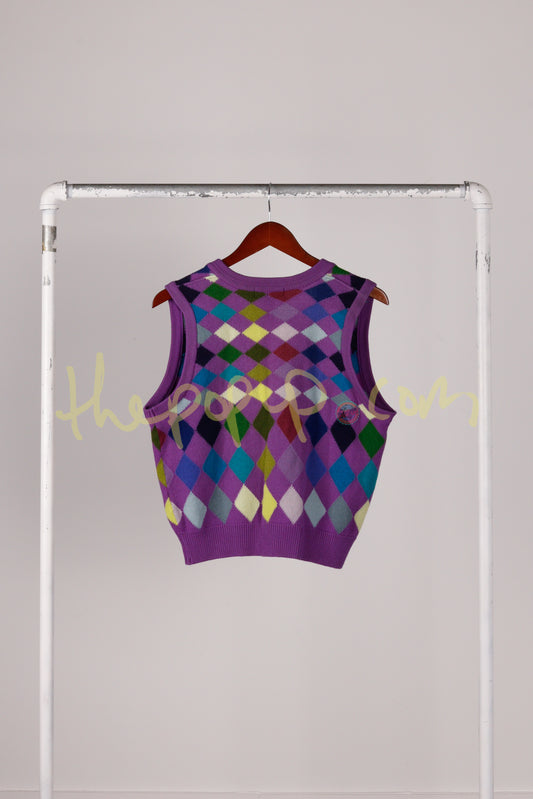 Kenzo Golf SS00 'Argyle Pattern' Sweater Vest Purple (2000)