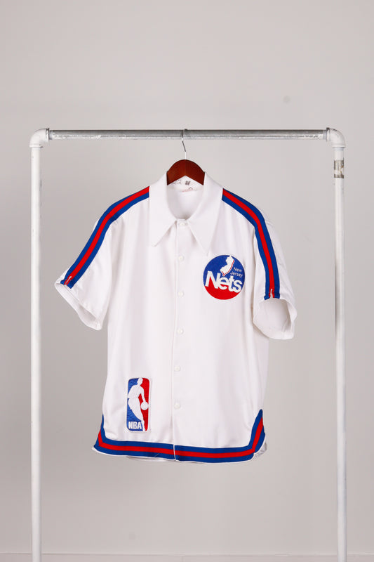 Vintage 1982-83 Rawlings 'Jan van Breda Kolff New Jersey Nets Home' Shooting Shirt White