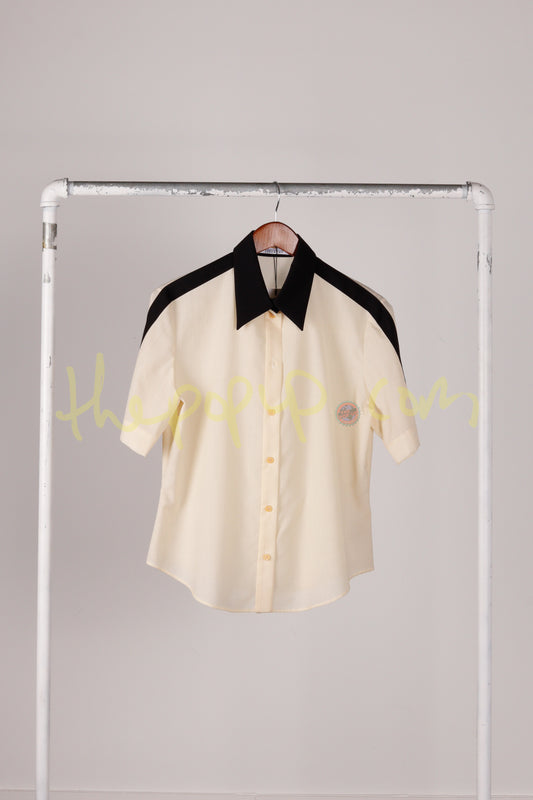 90's Givenchy Couture 'Taped Sleeved' S/S Shirt