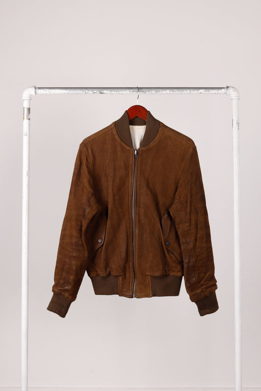 Officine Generale FW14 'Goat Leather' Bomber Jacket Olive (2014)