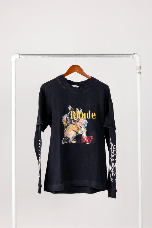 Rhude SS19 'Coyote Bluff' L/S T-Shirt Black (2019)