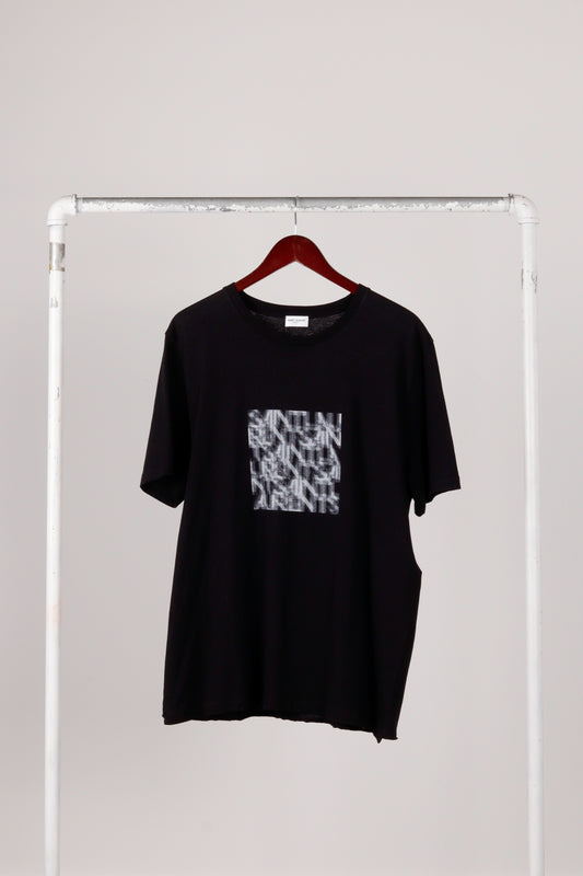 Saint Laurent SS21 'Optical Illusion Logo' Tee Black (2021)