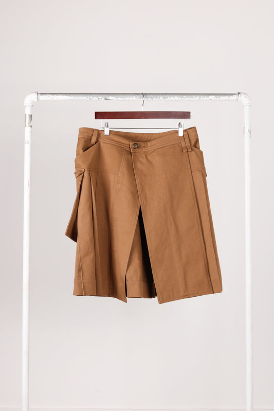 Simone Rocha SS23 Mens 'Pleated Drill Kilt' Brown (2023)