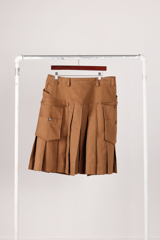 Simone Rocha SS23 Mens 'Pleated Drill Kilt' Brown (2023)