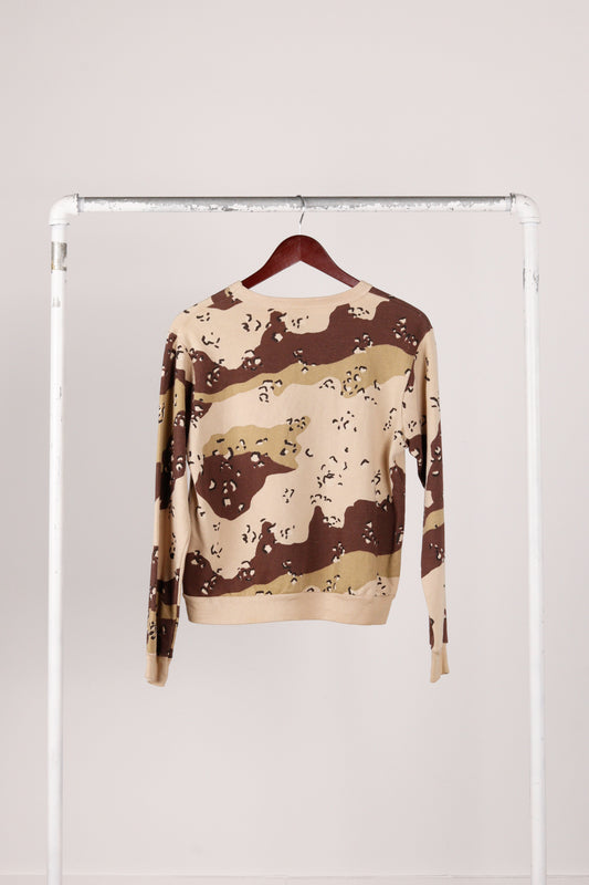 Vintage 90's Navy 'Collegiate Logo' Crewneck Desert Camo