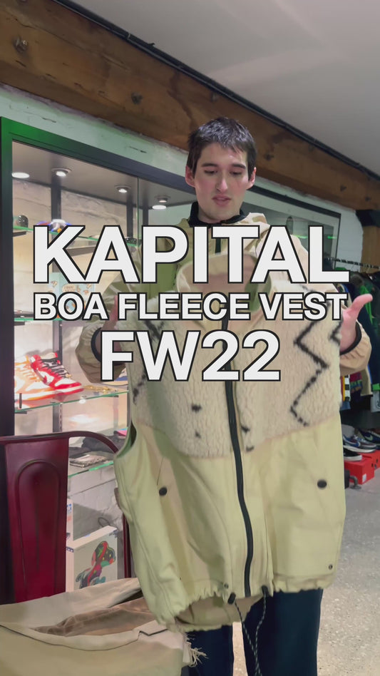 Kapital FW22 'Beni Ourain 60/40 BOA Fleece Hutte' Vest Ecru (2022)